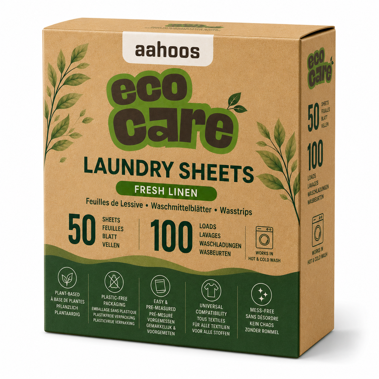 AAHOOS EcoCare Laundry Detergent Sheet - Box Front