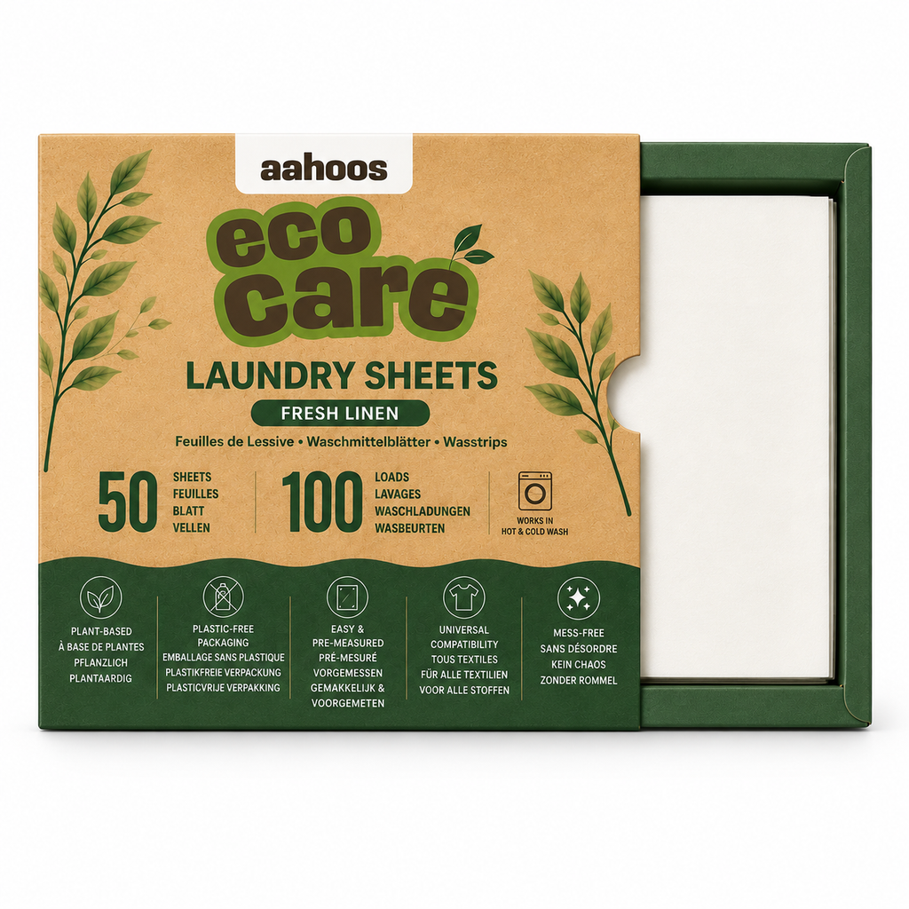 AAHOOS ECOCARE Laundry Detergent Sheet - Fresh Linen (50 Sheets / 100 Loads)